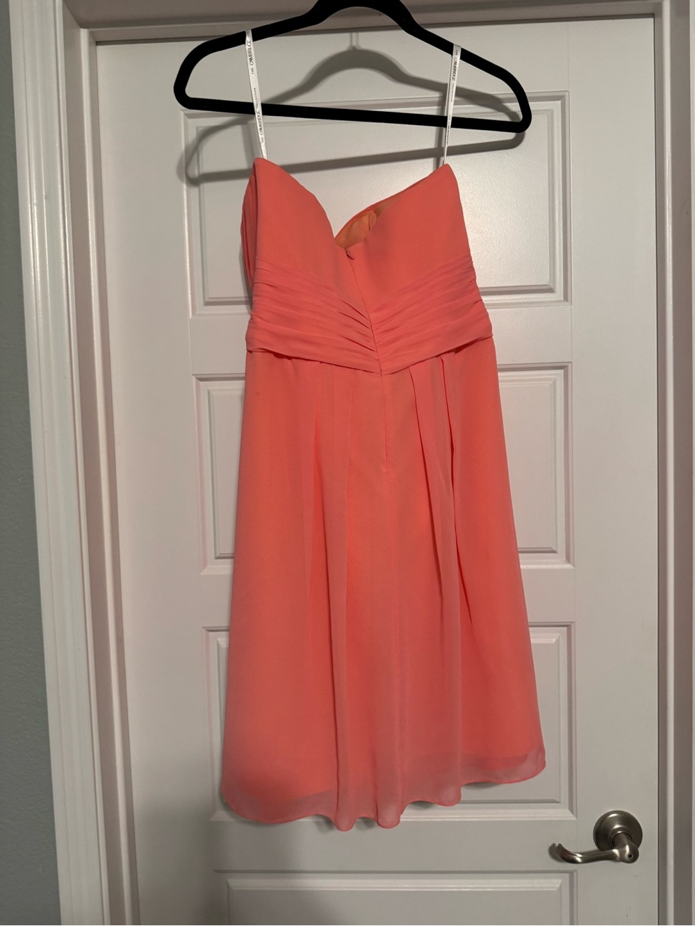 Strapless Coral A-Line Dress